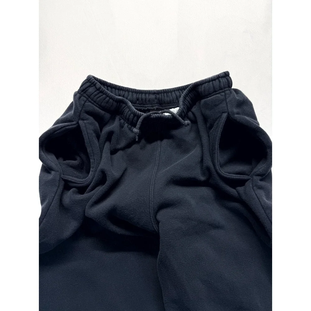 Nike Team Sweatpants Mens Medium Black Fleece Lined Ankle Zip Jogger Sportswear
